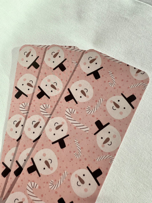 Pink Snowman Bookmark