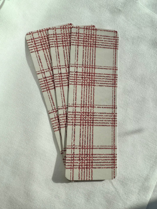 Red Sparkle Plaid Bookmark