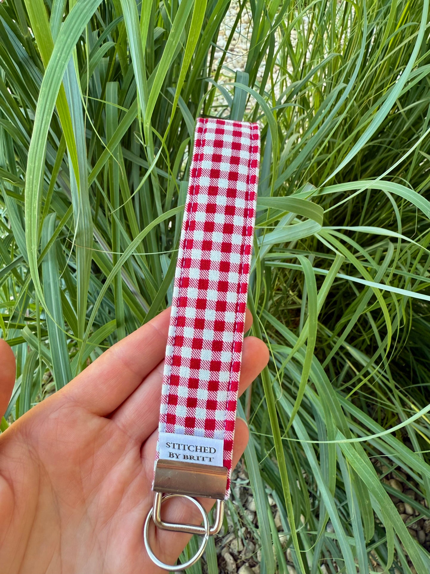 The Red Gingham Wristlet