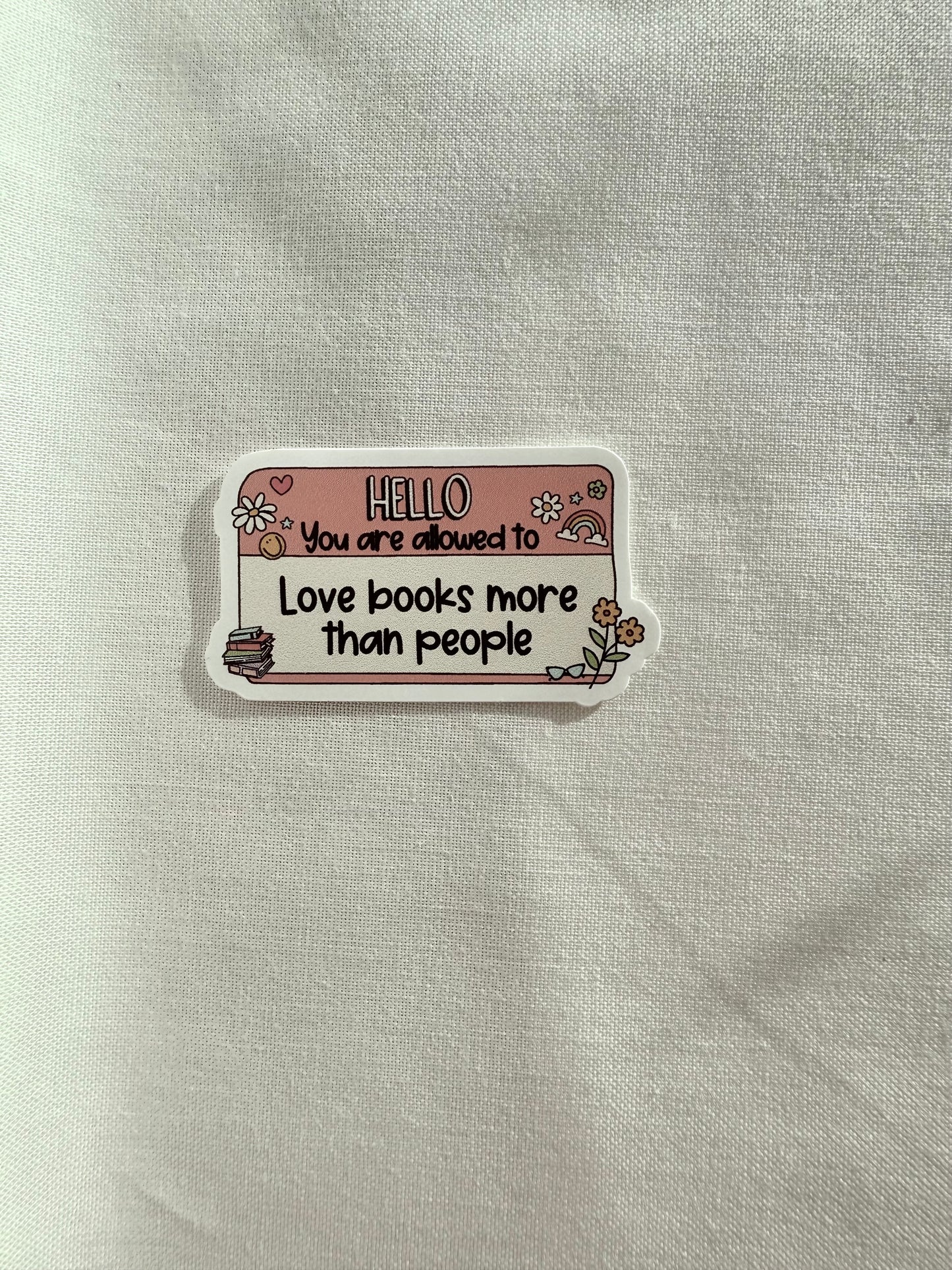 "Love Books more than people" Vinyl Sticker (s)