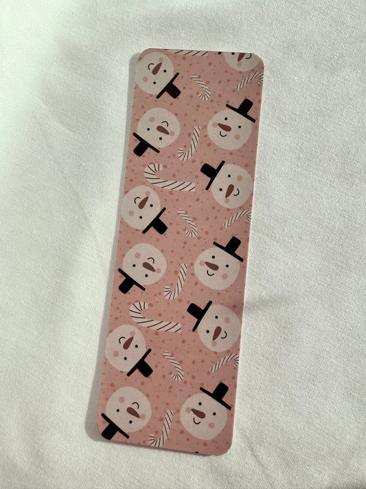Pink Snowman Bookmark